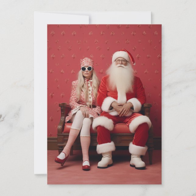 Invitation Duo de Noël fantasque : Père Noël et Mme Claus (Devant)