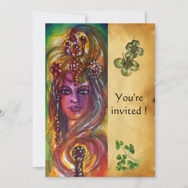 Invitation DURENDAL, St Patrick's Day Party, parchemin marron (Devant)