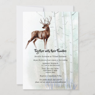 Invitation Dusky hiver aquarelle forêt mariage