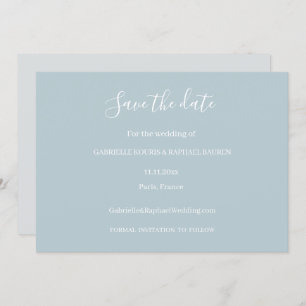Invitation Dusty bleu gris et blanc Enregistrer le Mariage Da