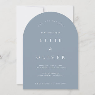 Invitation Dusty Blue Boho Arch Mariage moderne
