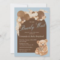 Dusty Blue Boho Teddy Bear Baby shower