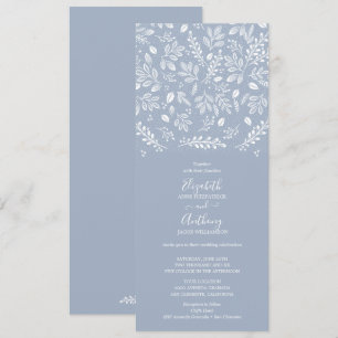 Invitation Dusty Blue Botanical Mariage 