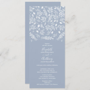 Invitation Dusty Blue Botanical Mariage