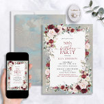 Invitation Dusty Blue Bourgogne Blush Floral 50e anniversaire<br><div class="desc">Célébrez un jalon dans le style avec notre Dusty Blue Burgundy Blush Floral 50th Birthday Invitation. De la calligraphie à la main aux flores bordeaux et rose vif, cette invitation donne le ton de votre journée spéciale. Avec le motif shimmer correspondant au verso de chaque carte, tout le monde sait...</div>