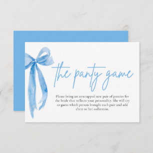 Invitation Dusty Blue Bow Fête des mariées La Panty Game Cart