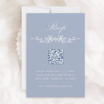 Invitation Dusty Blue Classic Français Floral Wedding RSVP<br><div class="desc">Mariage floral classique RSVP avec un code QR. Pour une personnalisation plus avancée de cette conception,  cliquez sur le BOUTON OUTIL DESIGN BLEU ci-dessus !</div>