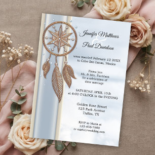 Invitation Dusty Blue Dreamcatcher Réception de mariage uniqu