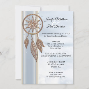 Invitation Dusty Blue Dreamcatcher Réception de mariage uniqu