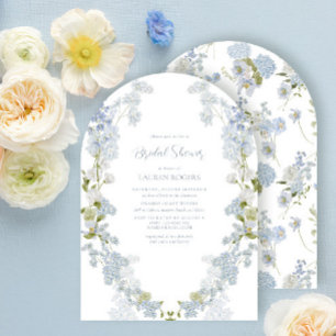 Invitation Dusty Blue Elegant Garden Fête des mariées Vintage