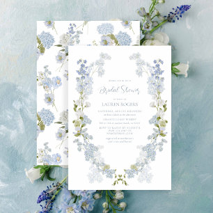 Invitation Dusty Blue Elegant Garden Fête des mariées Vintage