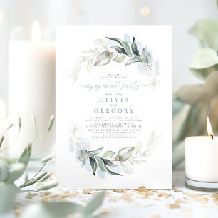 Invitation Dusty Blue Elegant Green Party