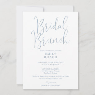 Invitation Dusty Blue élégant Script Bridal Bunch Douche