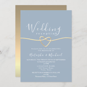 Invitation Dusty Blue Elopement Réception de mariage