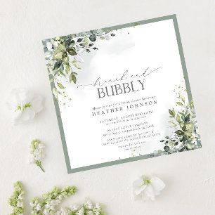 Invitation Dusty Blue Eucalyptus Brunch & Bubbly Shower