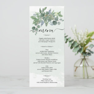 Invitation Dusty Blue Eucalyptus Mariage Menu Fête des mariée