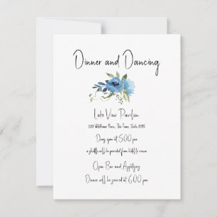 Invitation Dusty Blue Floral Charm Détails du Mariage