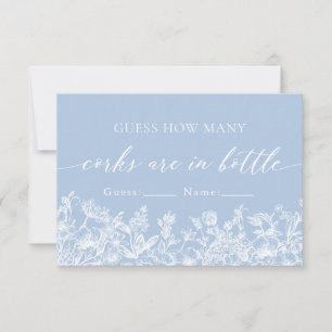 Invitation Dusty Blue Floral Devine Combien De Corks Jeu