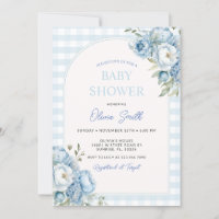 Dusty Blue Floral En vichy Baby shower