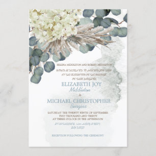 Invitation Dusty Blue Floral Eucalyptus Laissez un mariage él
