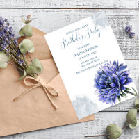 Dusty Blue Floral fête d'anniversaire