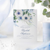 Dusty Blue Floral Greenery Fête des mariées modern