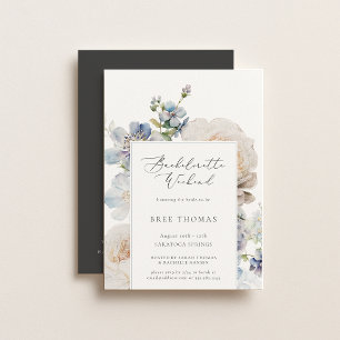 Invitation Dusty Blue Garden Floral Bachelorette Week-end