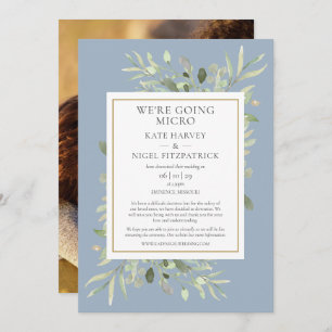 Invitation Dusty Blue Going Micro - Mariage photo de taille r