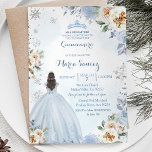 Invitation Dusty Blue hiver saison Floral Mis Quince Invitati<br><div class="desc">Dusty Blue hiver saison Floral Mis Quince Invitation</div>