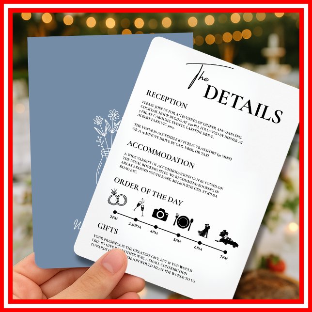 Invitation Dusty Blue Mariage Ordre des événements (Créateur téléchargé)