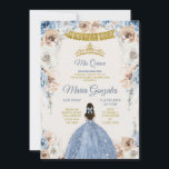 Invitation Dusty Blue Mexcian Girl Floral Sweet 16e anniversa<br><div class="desc">Dusty Blue Mexcian Girl Floral Sweet 16e anniversaire Invitation</div>