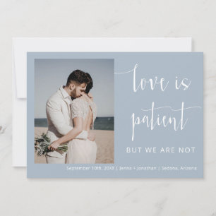 Invitation Dusty Blue Modern Minimal Script Elopement photo