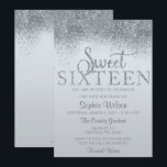 Invitation Dusty Blue Parties scintillant étincelante doux 16<br><div class="desc">Dusty Blue Parties scintillant étincelante douce 16 Invitation d'anniversaire</div>