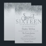 Invitation Dusty Blue Parties scintillant étincelante doux 16<br><div class="desc">Dusty Blue Parties scintillant étincelante douce 16 Invitation d'anniversaire</div>