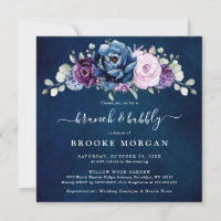 Dusty Blue Purple Navy Lilac Bloom Brunch & Bubbly