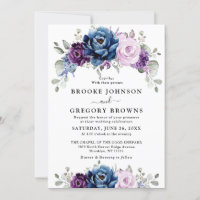 Dusty Blue Purple Navy Lilac Blooms Mariage