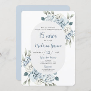Invitation Dusty Blue Quinceañera