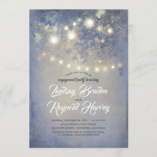 Invitation Dusty Blue Rustic Country Engagement Party