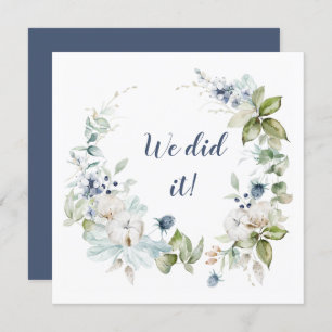 Invitation Dusty Blue Sage Green Winter Floral Réception Seul