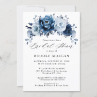 Dusty Blue Slate Navy Fête des mariées botanique