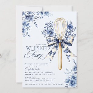Invitation Dusty Blue Toile : la Baby Shower emportée par le 