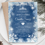 Invitation Dusty Blue & White Winter Quinceañera Invitation11<br><div class="desc">Dusty Blue & White Winter Quinceañera Invitation11</div>