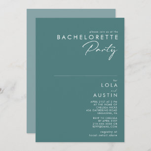 Invitation Dusty Boho   Bachelorette verte et bleue
