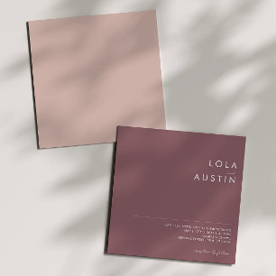 Invitation Dusty Boho   Carré violet et Rose