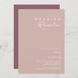 Invitation Dusty Boho   Réception de mariage Rose et violet