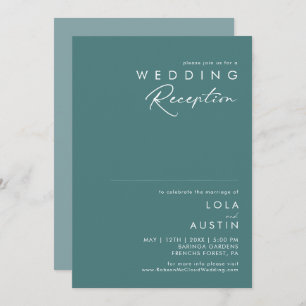 Invitation Dusty Boho   Réception de mariage vert et bleu