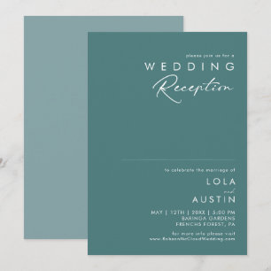 Invitation Dusty Boho   Réception de mariage verte et bleue