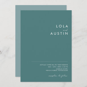 Invitation Dusty Boho   Vert et bleu tout en un Mariage