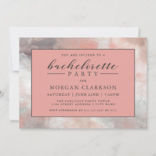 Invitation Dusty Coral Moderne Abstraite Bachelorette Party