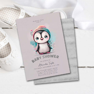 Invitation Dusty Lilac mignonne Baby shower fille d'hiver Pin